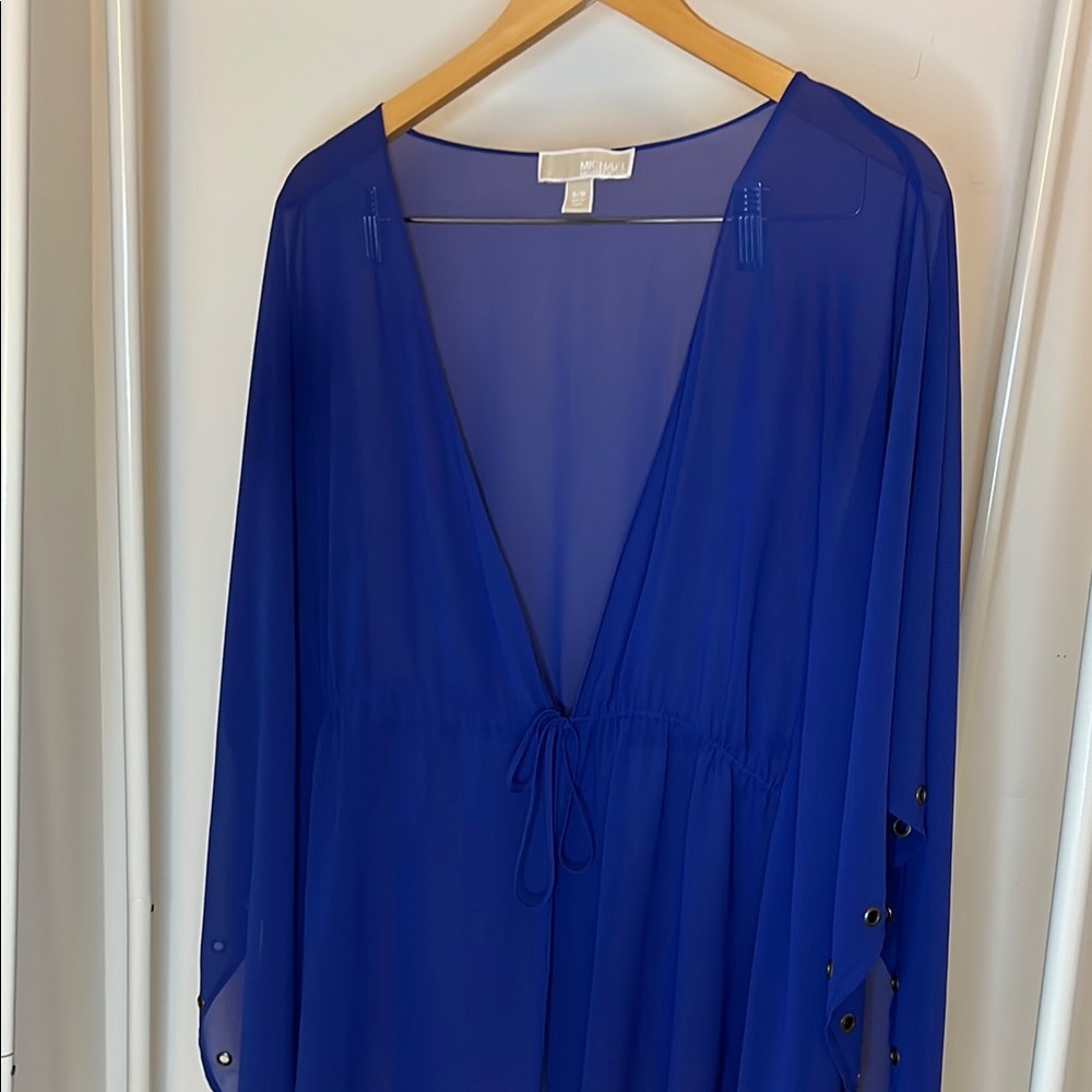 Elegant Blue Sheer Cover-Up